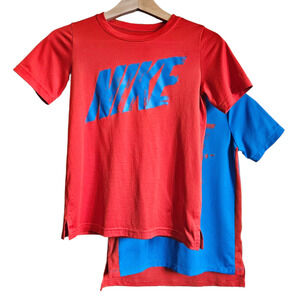 2 PACK! Nike DriFit Quick Dry TShirts Red Blue Boy's Size Medium